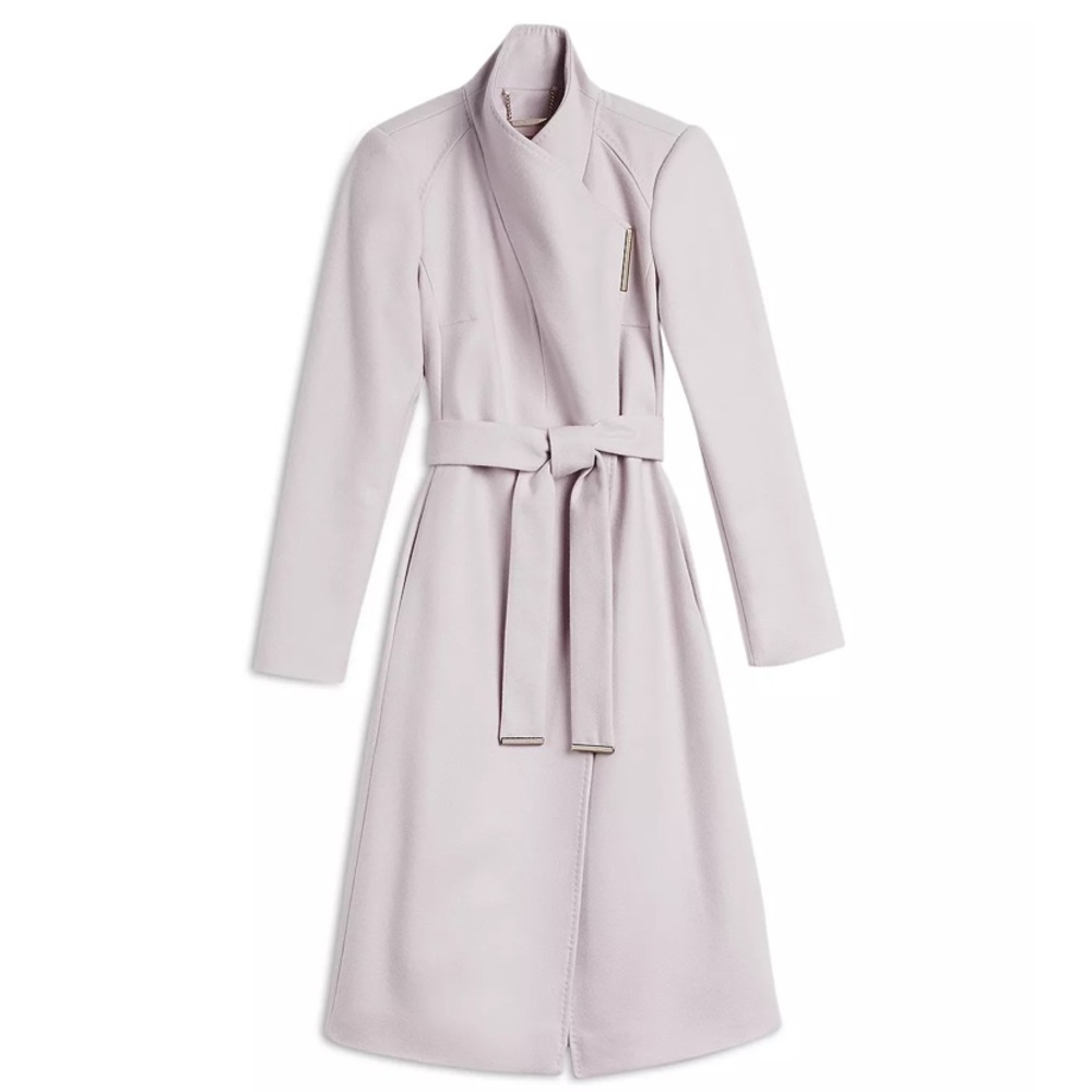 Ted Baker dusty pink wool coat, size 4